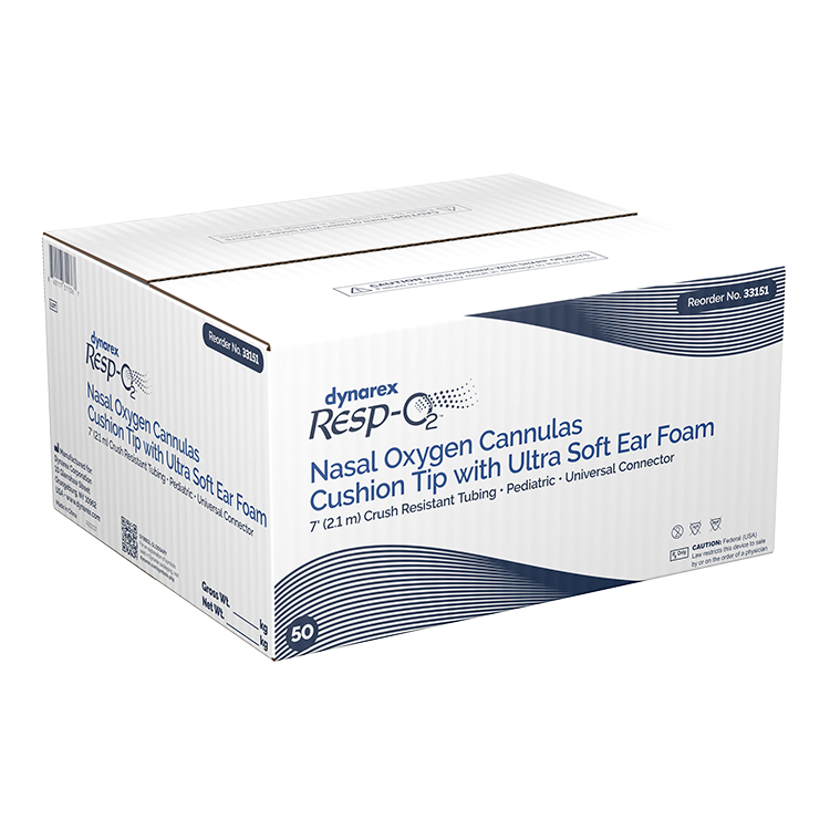Dynarex Nasal Oxygen Cannulas - Ultra Soft Ear Foam & Cushion Tip for Maximum Comfort - Ideal for Long-Term Use and Enhanced Breathing Support