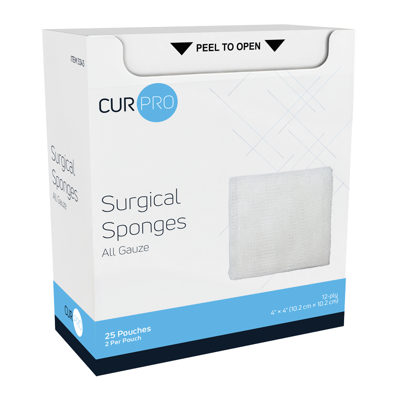 Gauze Sponge Dynarex 4 X 4 Inch 12-Ply Sterile 2 per Pack