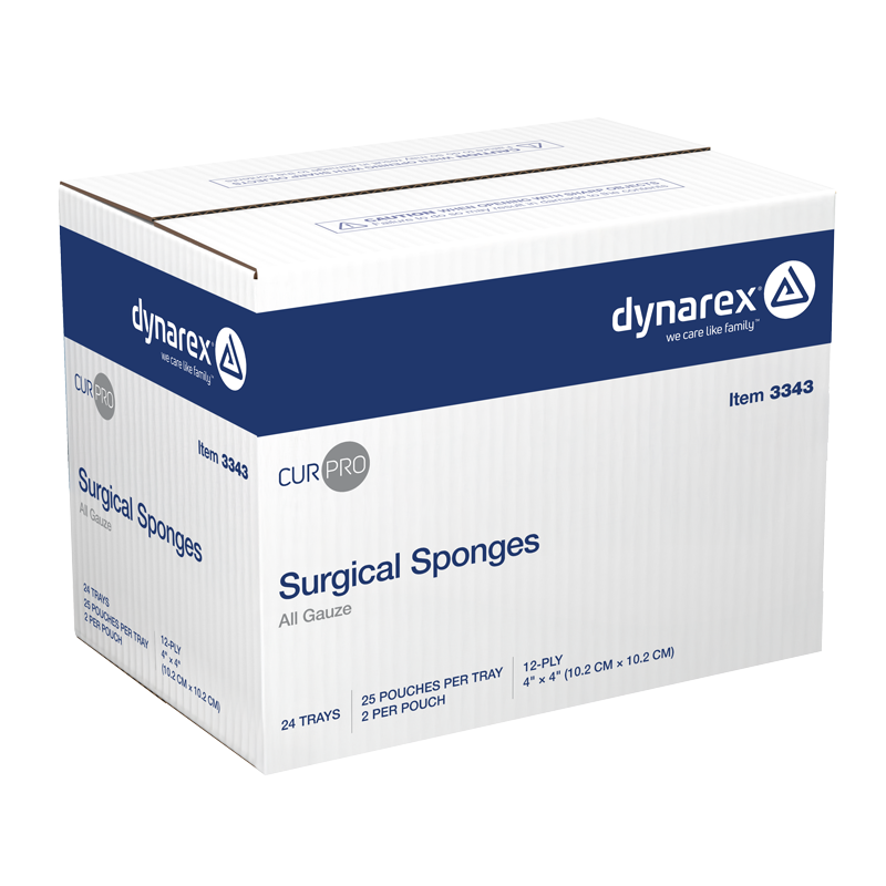 Gauze Sponge Dynarex 4 X 4 Inch 12-Ply Sterile 2 per Pack