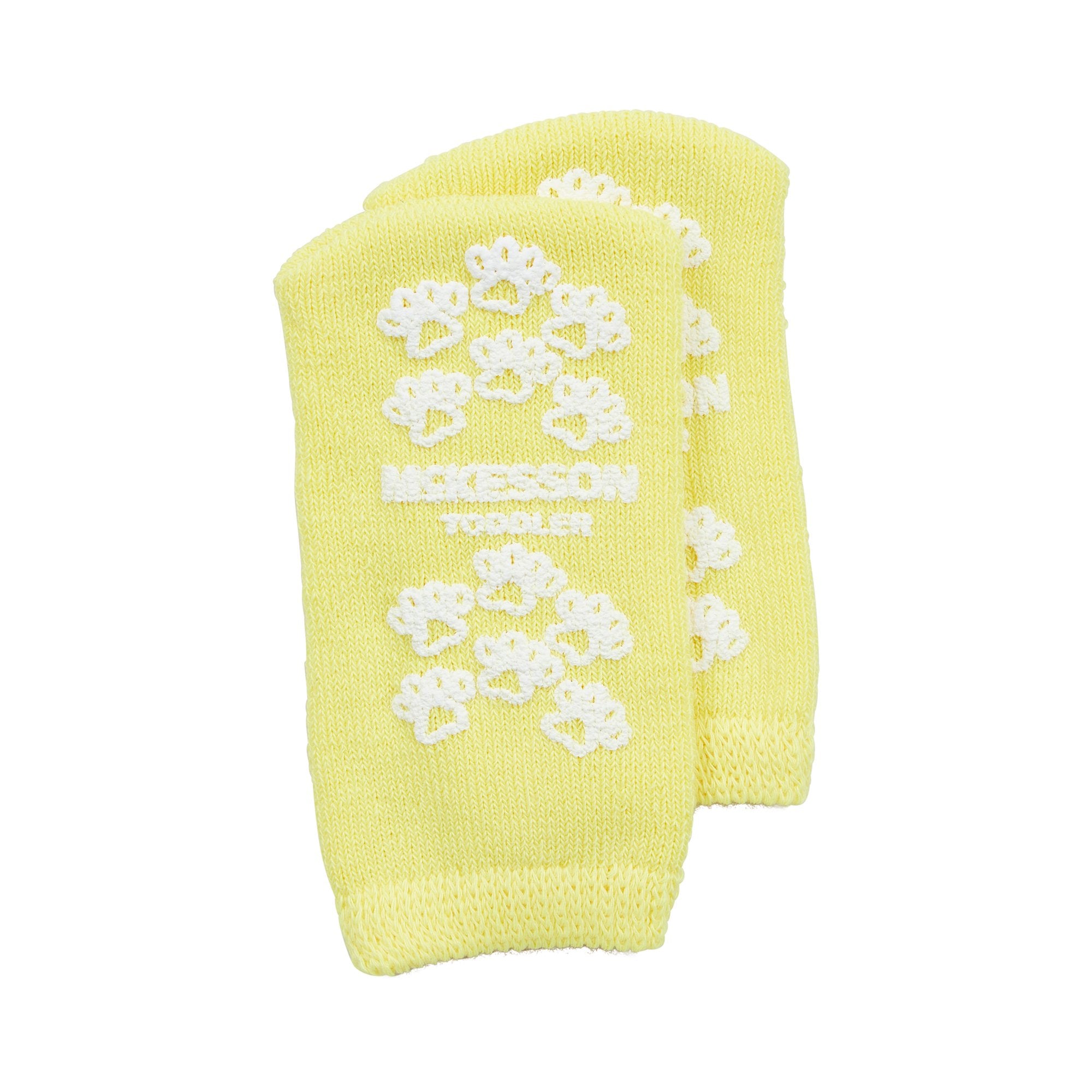 Slipper Socks McKesson Terries™ Unisex Toddler Single Tread Single Patient Use Yellow