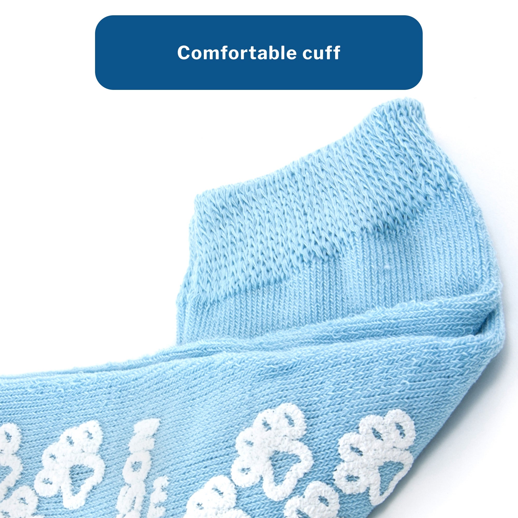 Slipper Socks McKesson Terries Unisex Child Single Tread Single Patient Use Light Blue, Packaging Type- Case