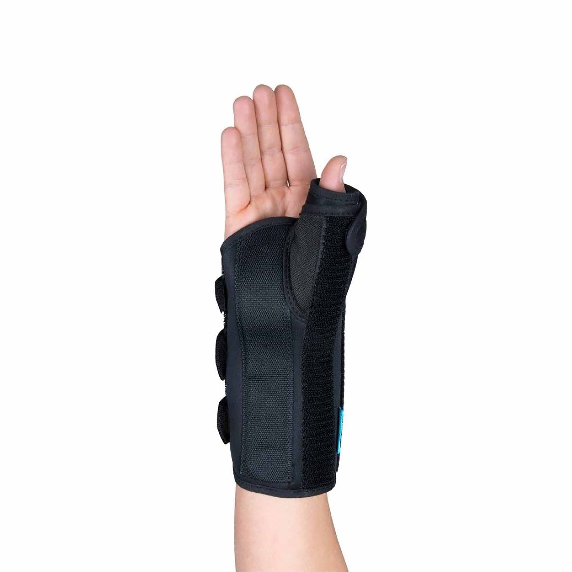 Wrist Brace with Thumb Spica Ossur Formfit Aluminum / Cotton / Polyester Left Hand Black Small,Packaging Type- Each