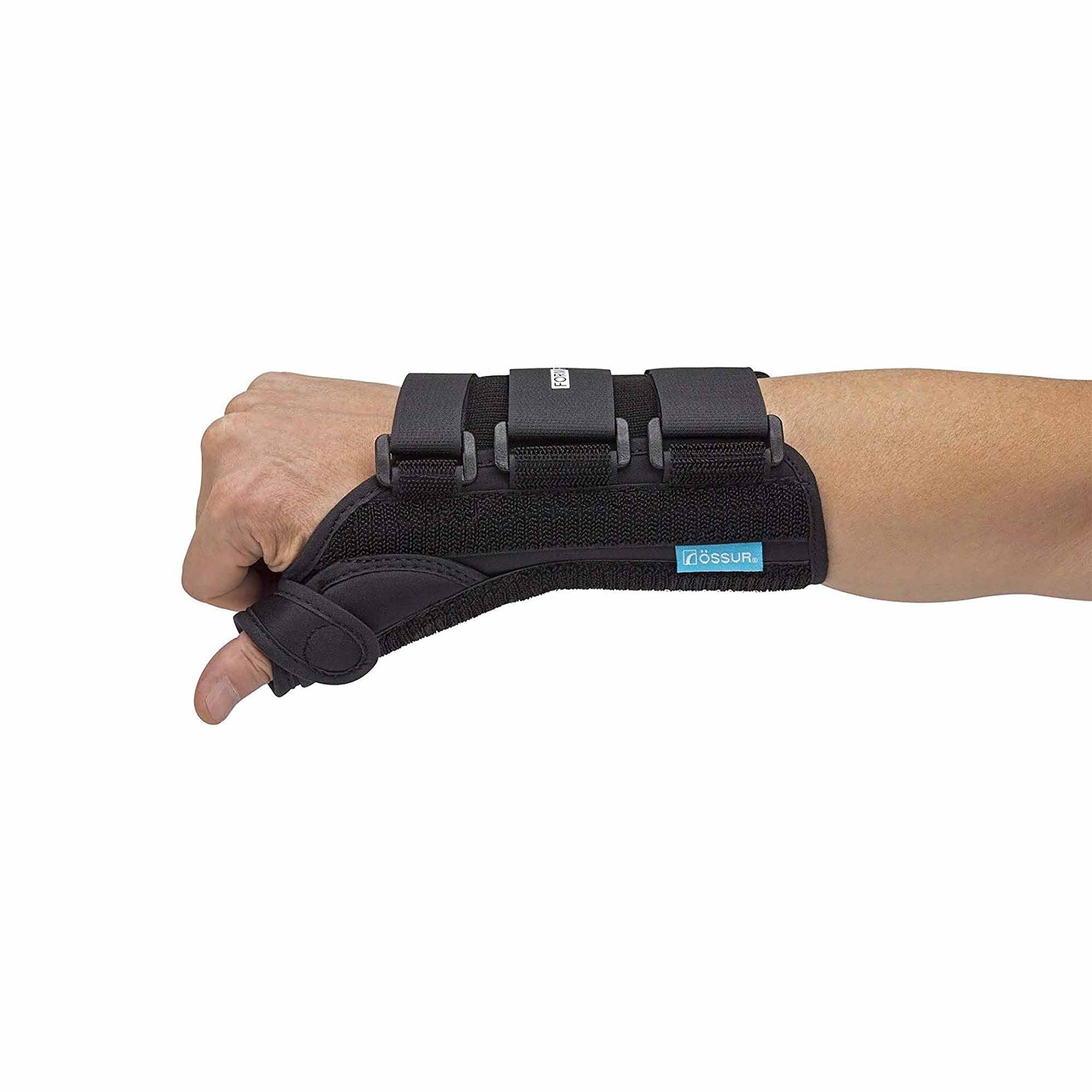 Wrist Brace with Thumb Spica Ossur Formfit Aluminum / Cotton / Polyester Left Hand Black Medium,Packaging Type- Each
