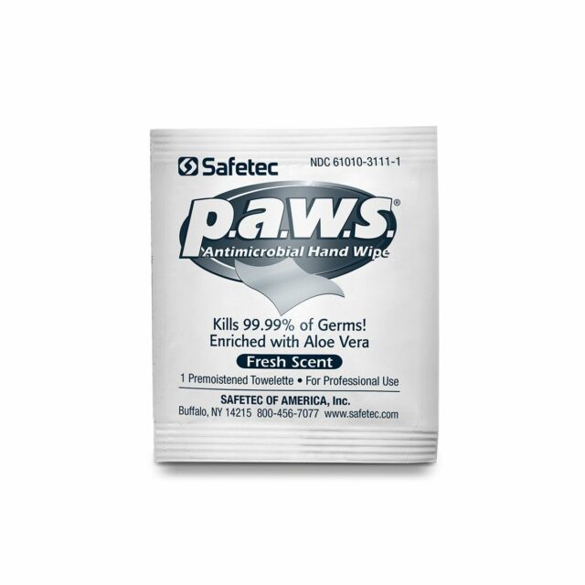 Hand Sanitizing Wipe P.A.W.S. 100 Count Ethyl Alcohol Wipe Individual Packet,  Packaging Type- Case