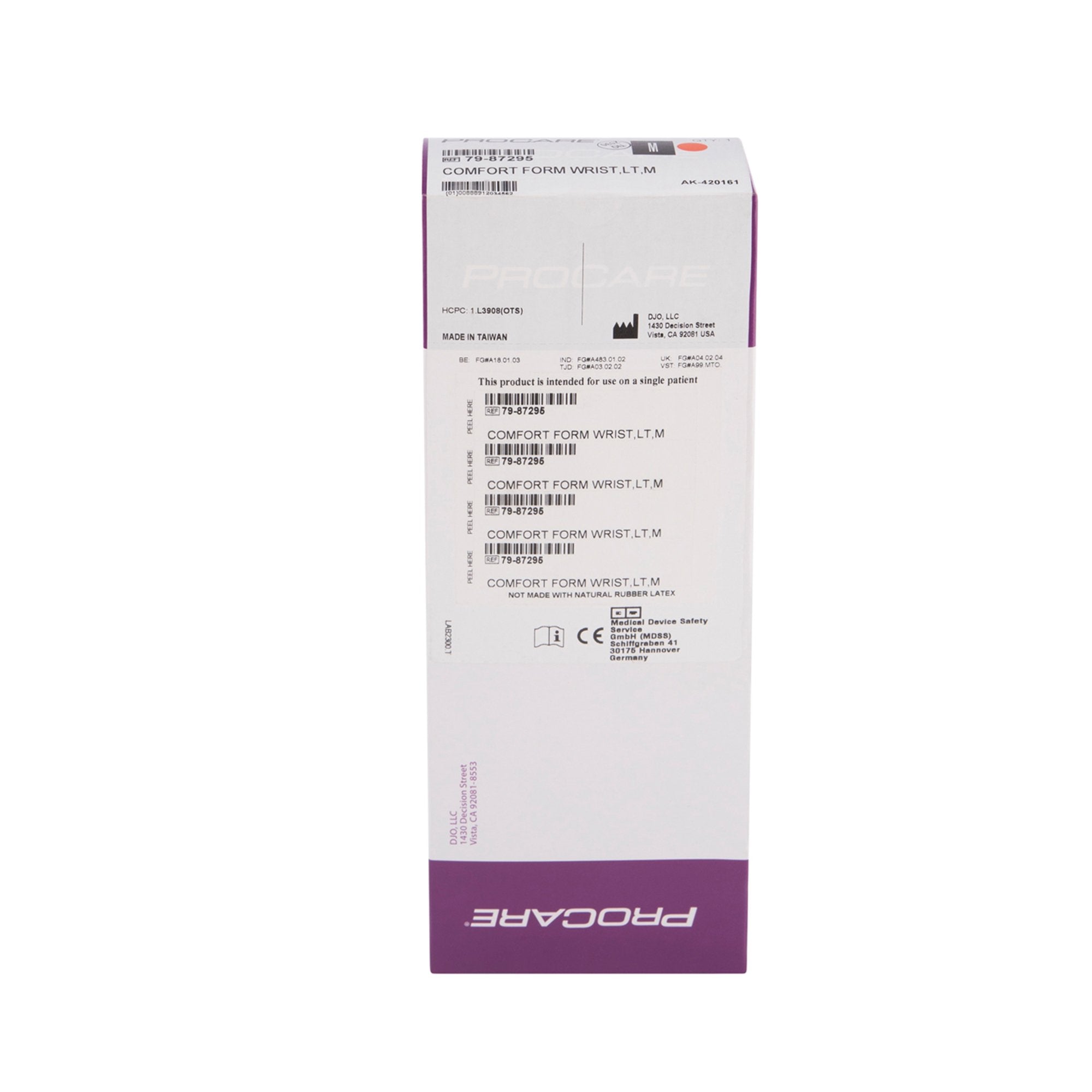 Wrist Brace ProCare ComfortFORM Aluminum / Foam / Spandex / Plastic Left Hand Black Medium,Packaging Type- Each