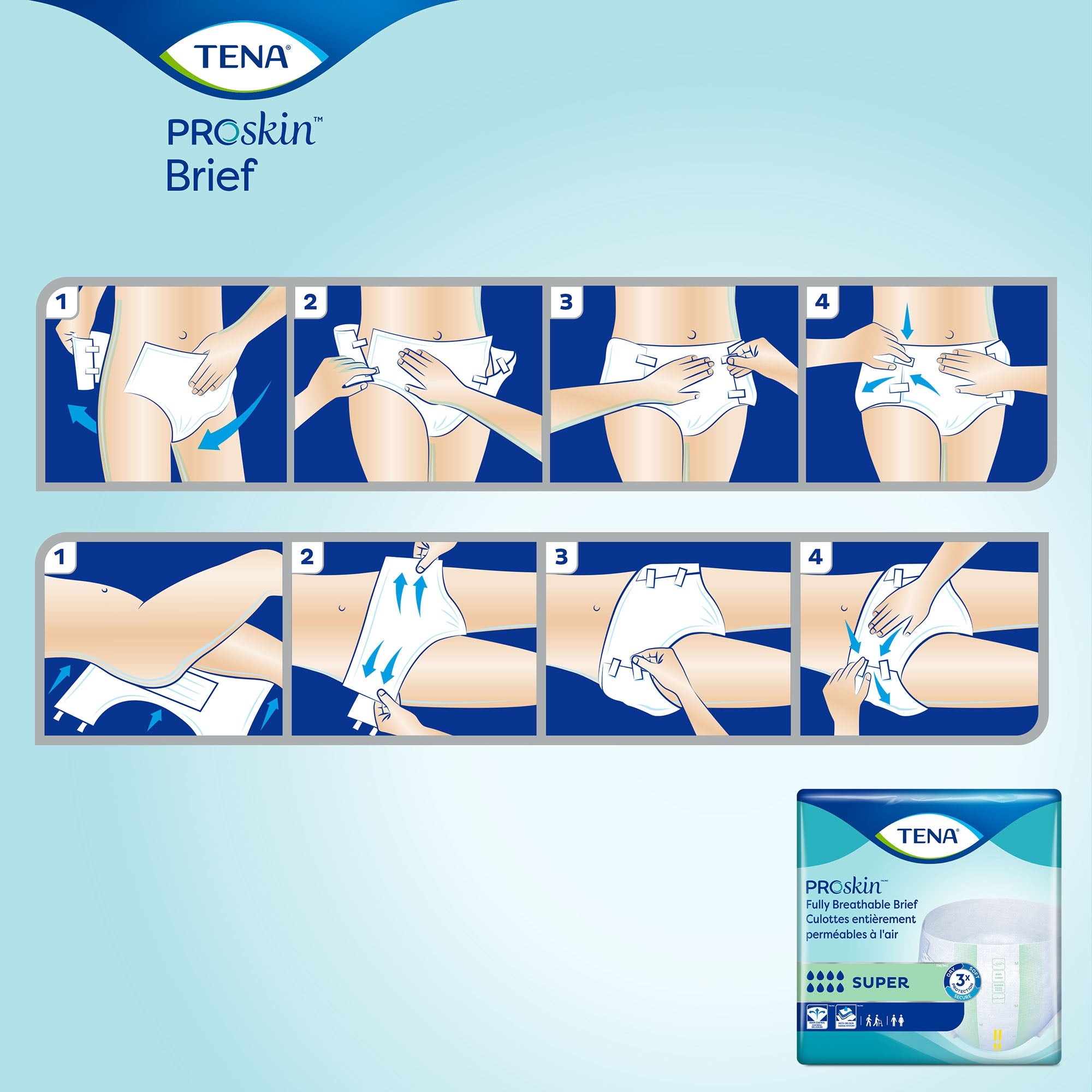Unisex Adult Incontinence Brief TENA ProSkin Super Large Disposable Heavy Absorbency, Packaging Type- Case