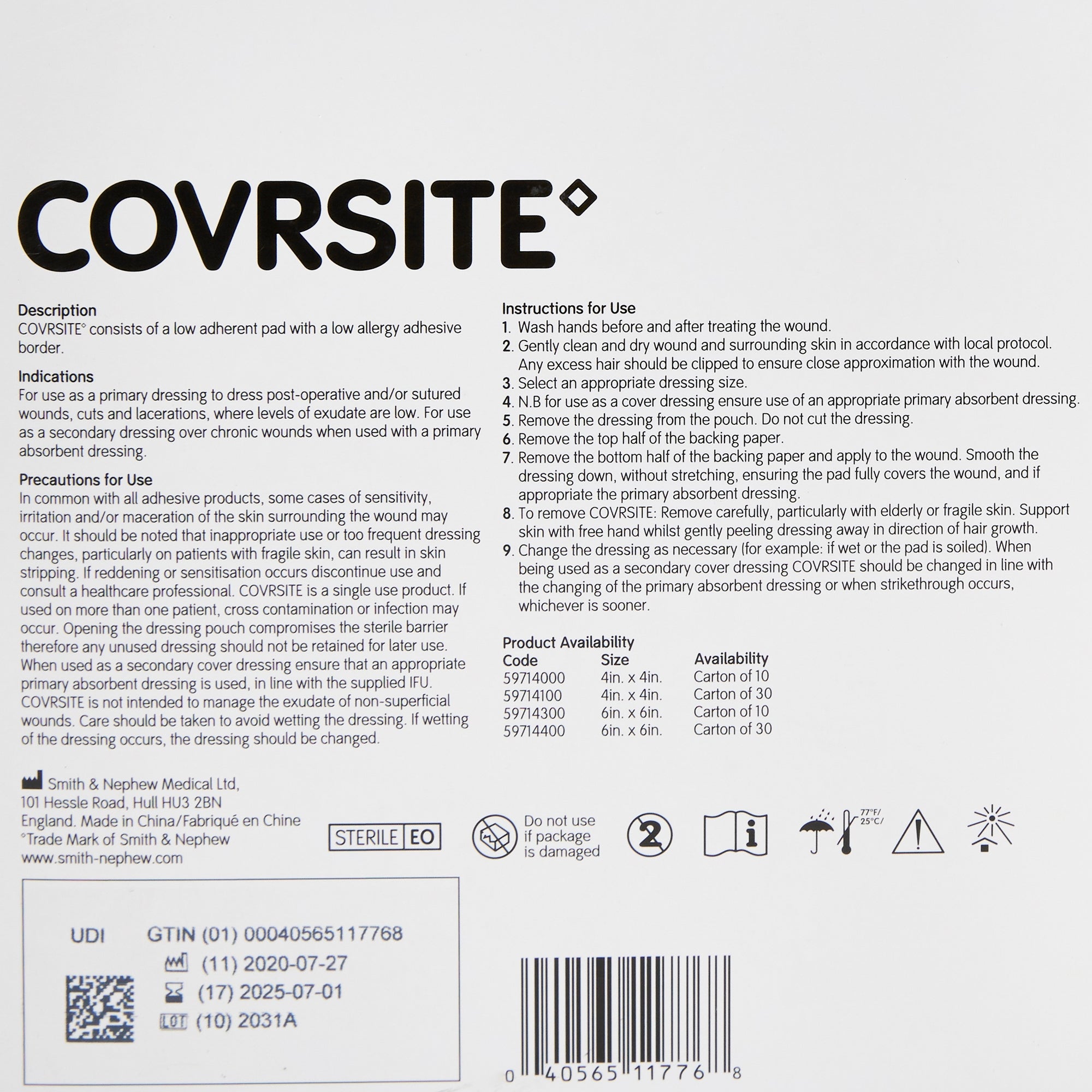 Composite Dressing Covrsite 6 X 6 Inch Square Sterile,Packaging Type- Box