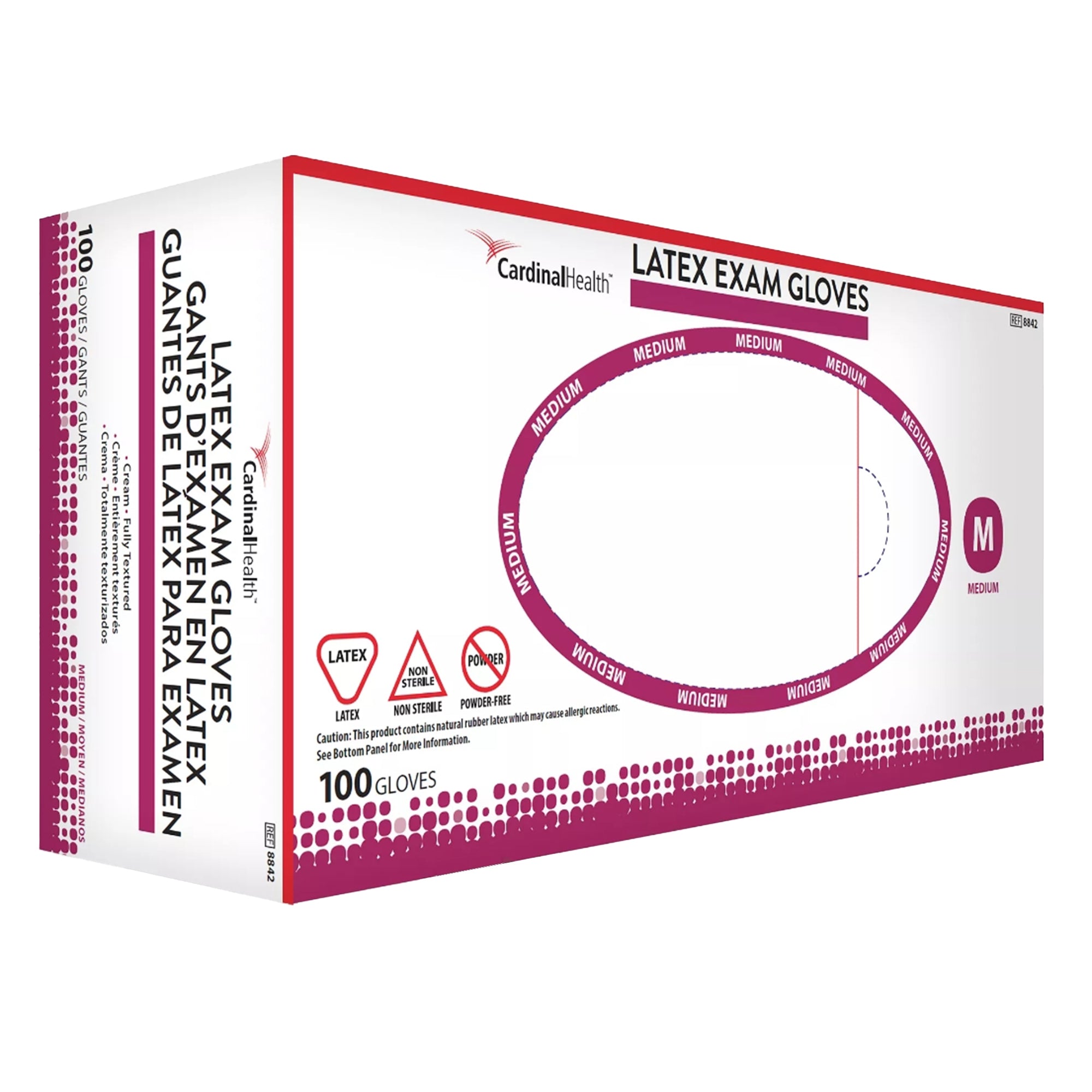 Exam Glove Positive Touch Medium NonSterile Latex Standard Cuff Length Fully Textured Ivory Not Rated,Packaging Type- Box