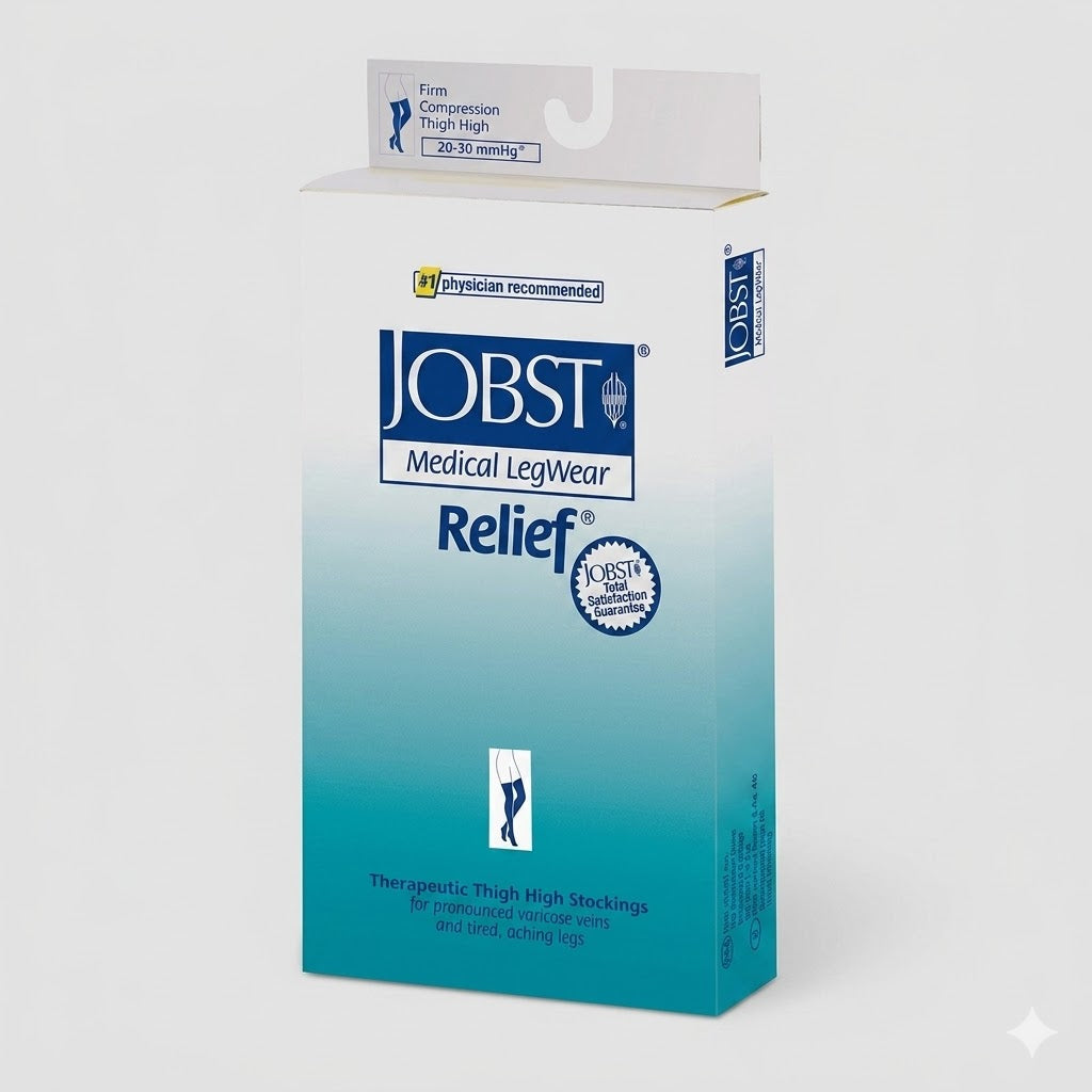 Jobst Relief 20-30 Thigh-hi Black Small W/silicone Band