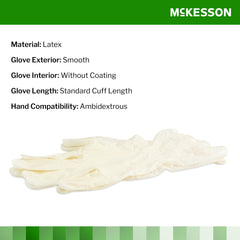 Exam Glove McKesson Confiderm Medium NonSterile Latex Standard Cuff Length Smooth Ivory Not Rated | 10Box/Case