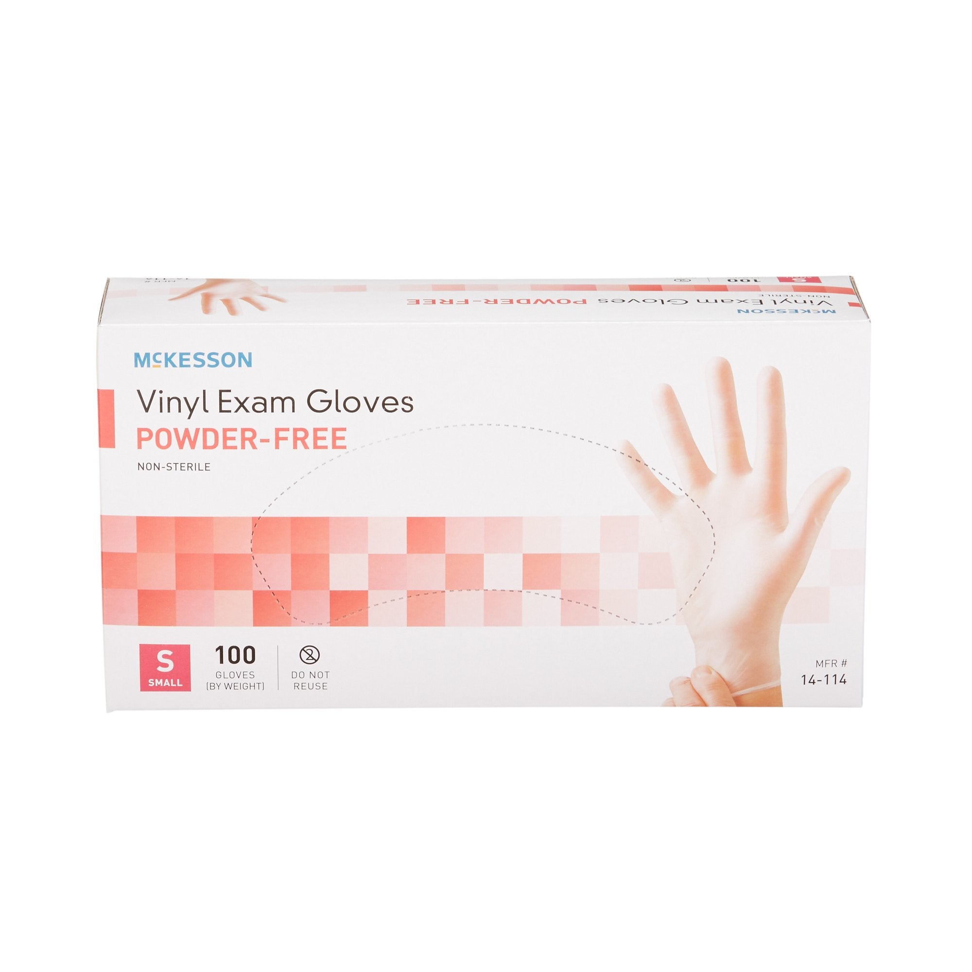 Exam Glove McKesson Small NonSterile Vinyl Standard Cuff Length Smooth Clear Not Rated,Packaging Type- Box