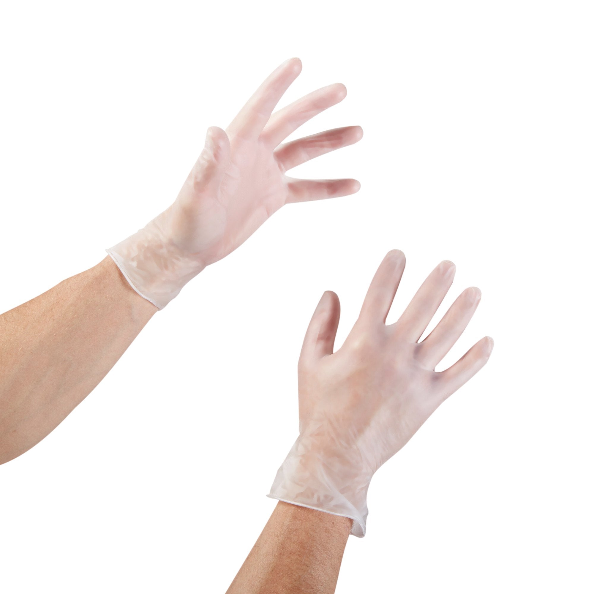 exam glove mckesson medium nonsterile vinyl standard cuff length smooth clear not rated packaging type box