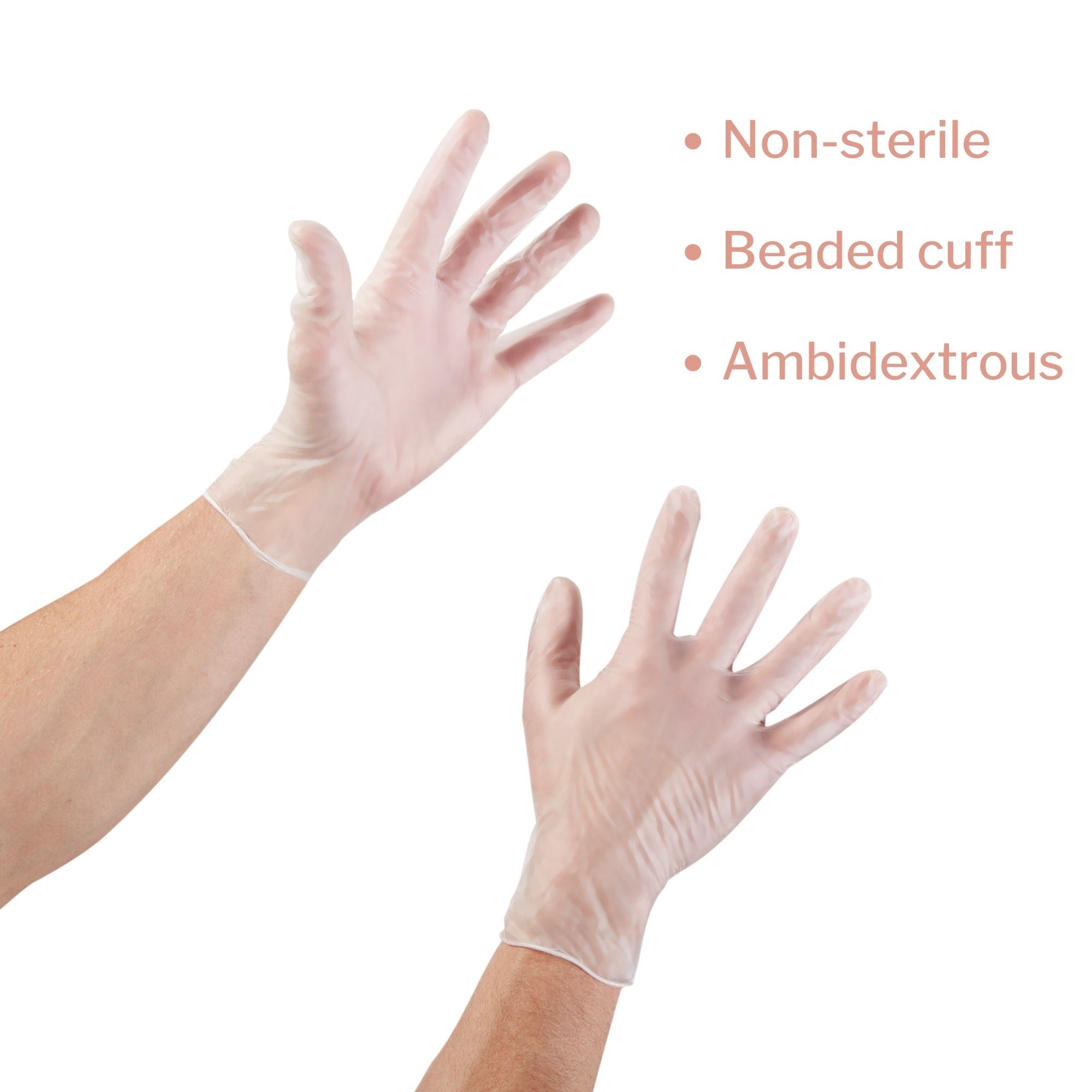 exam glove mckesson x large nonsterile vinyl standard cuff length smooth clear not rated packaging type box