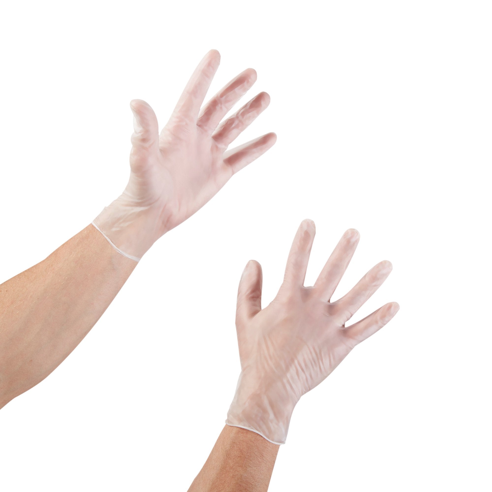 exam glove mckesson x large nonsterile vinyl standard cuff length smooth clear not rated packaging type box