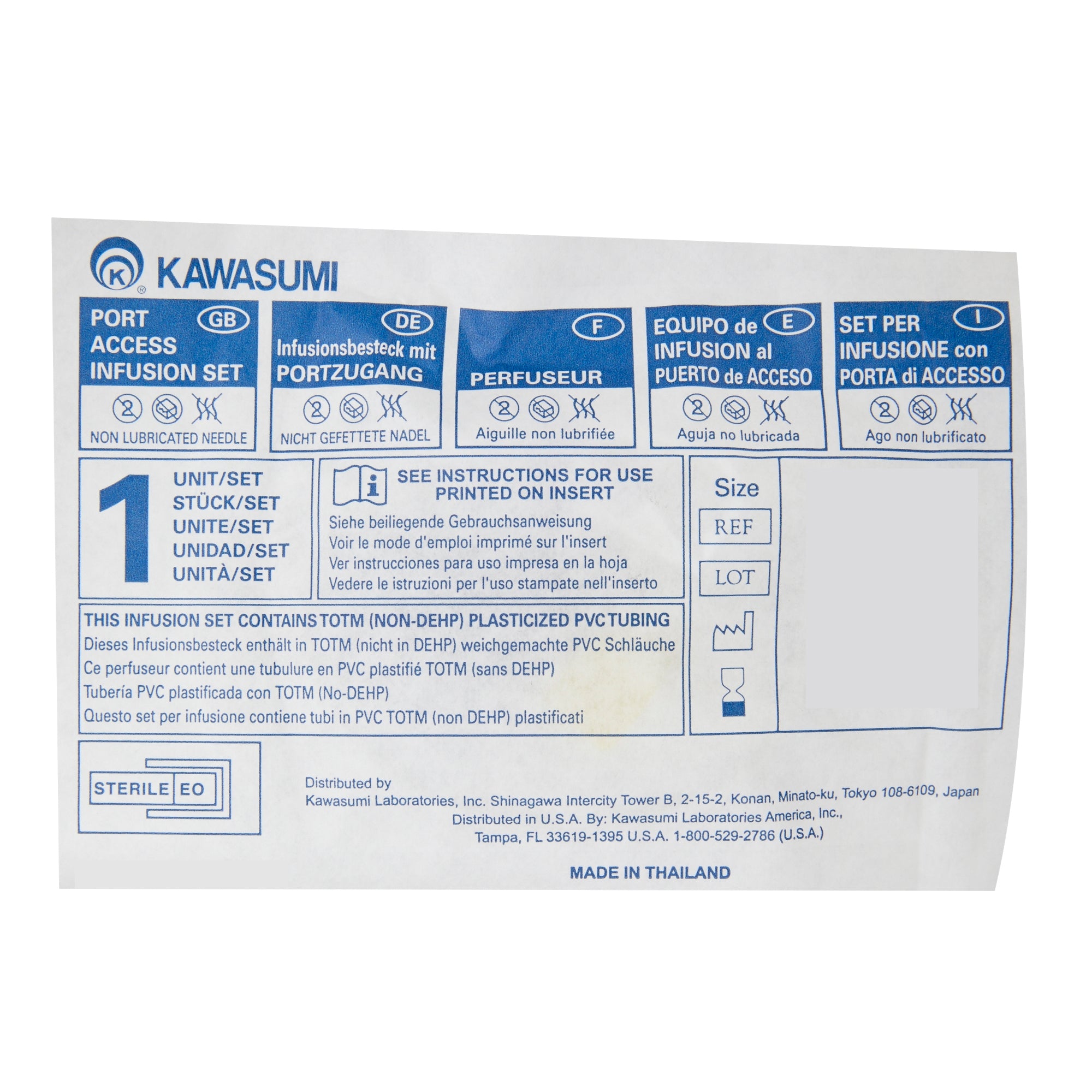 Huber Infusion Set Kawasumi 20 Gauge 1 Inch 8 Inch Tubing Without Port, Packaging Type- Box