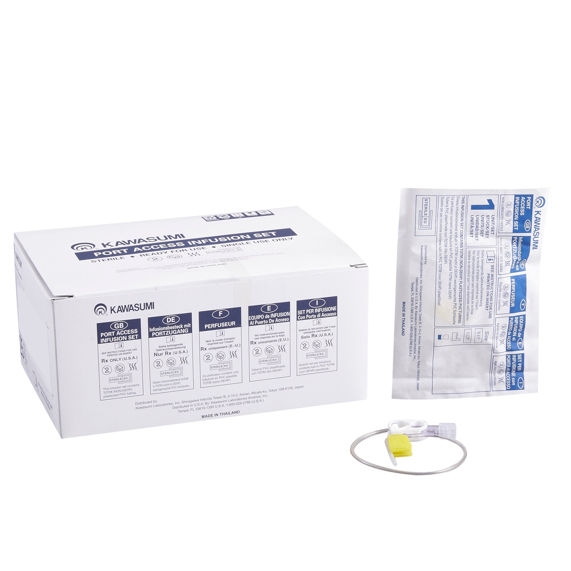 Huber Infusion Set Kawasumi 20 Gauge 1 Inch 8 Inch Tubing Without Port, Packaging Type- Box