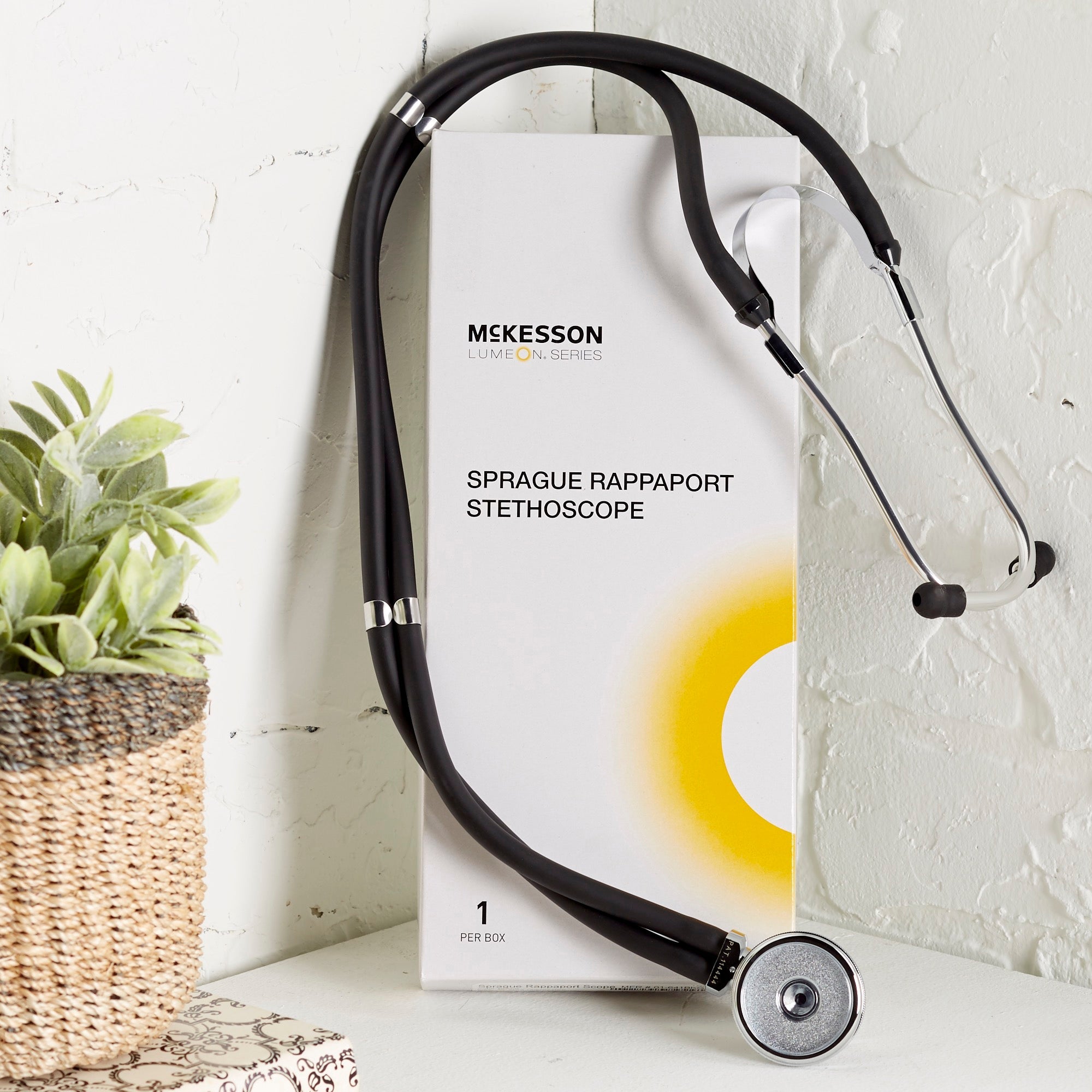 Sprague Stethoscope McKesson LUMEON Black 2-Tube 22 Inch Tube Double Sided Chestpiece, Packaging Type- Each