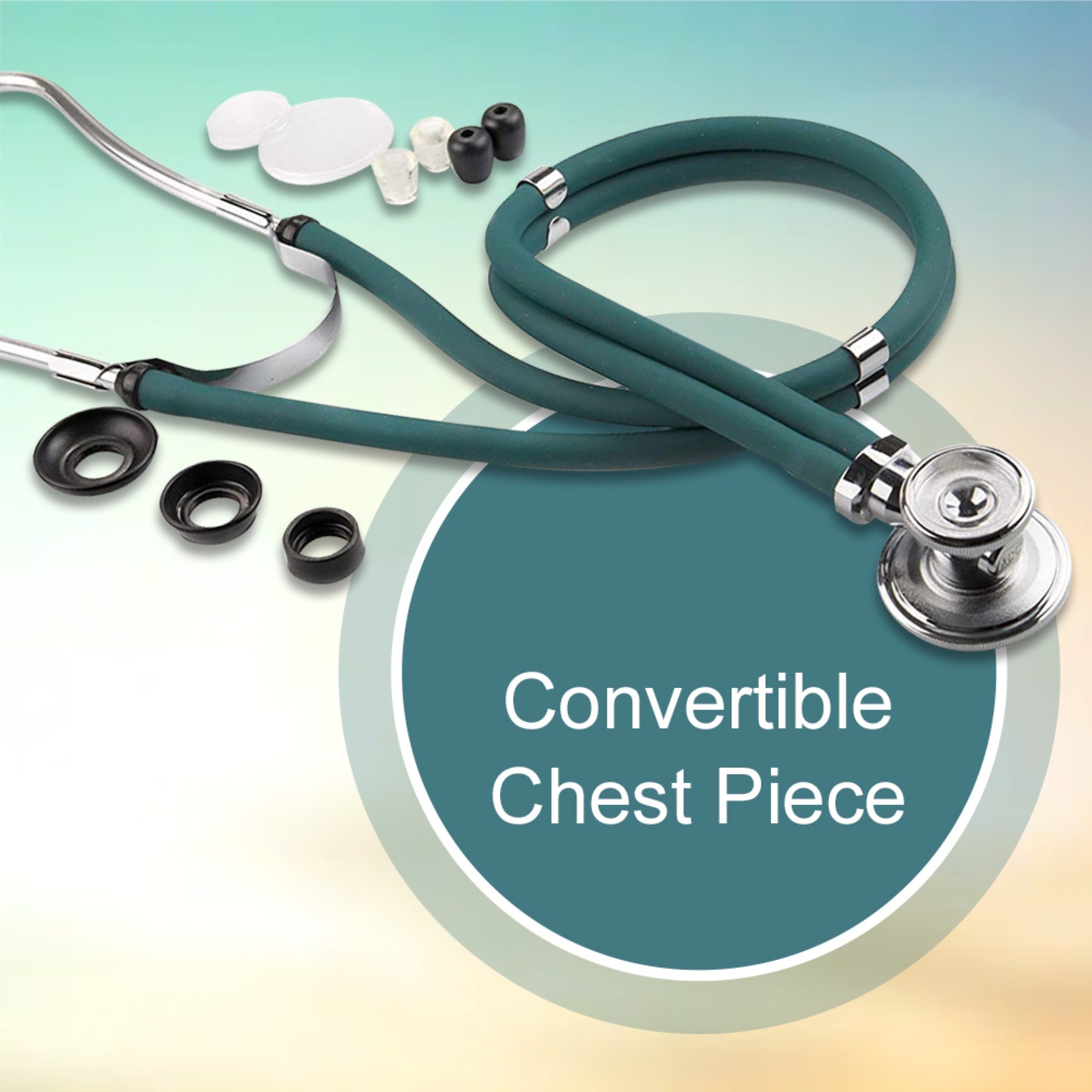 Sprague Stethoscope McKesson LUMEON Teal Blue 2-Tube 22 Inch Tube Double Sided Chestpiece, Packaging Type- Each