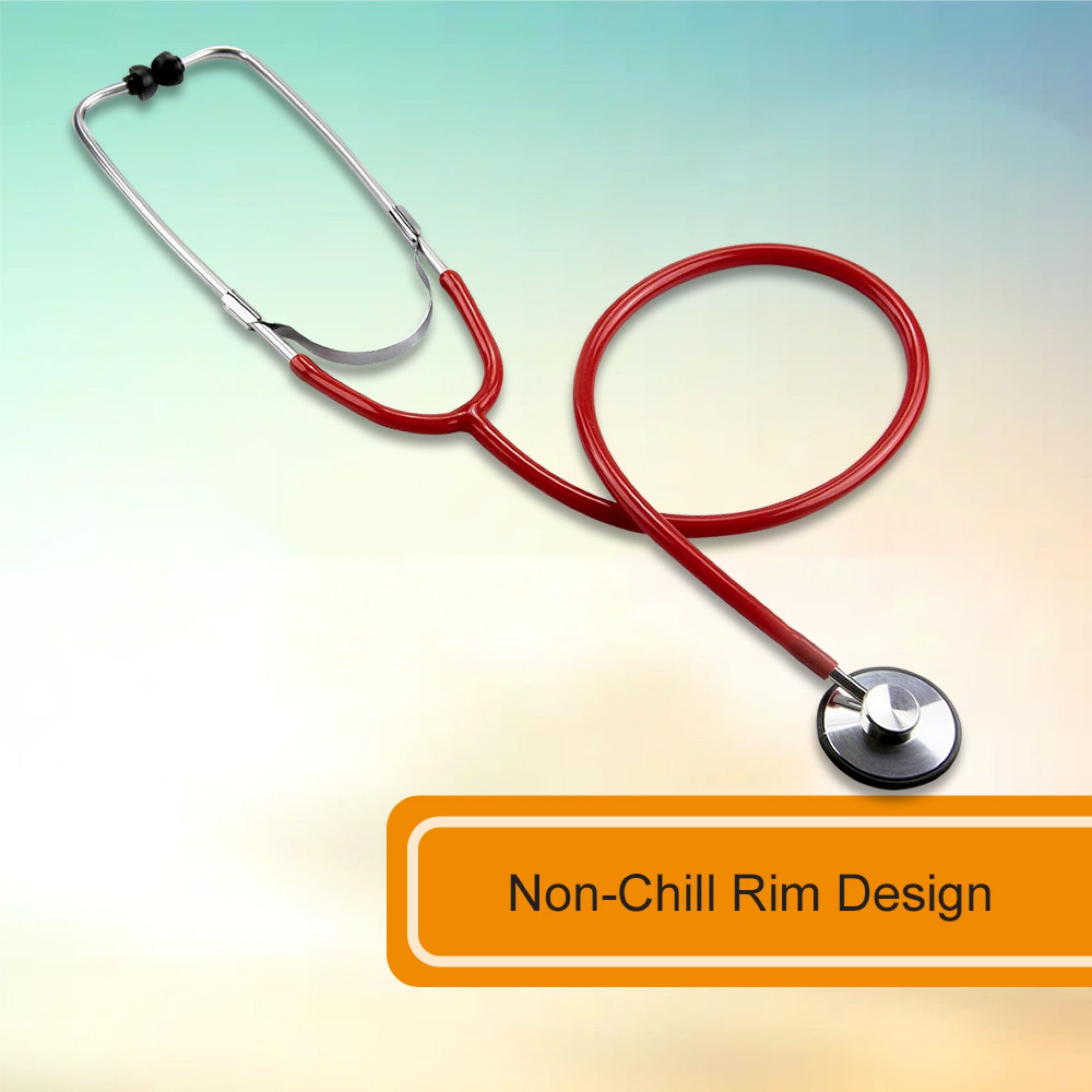 General Exam Stethoscope McKesson Red 1-Tube 21 Inch Tube Single Sided Chestpiece, Packaging Type- Each