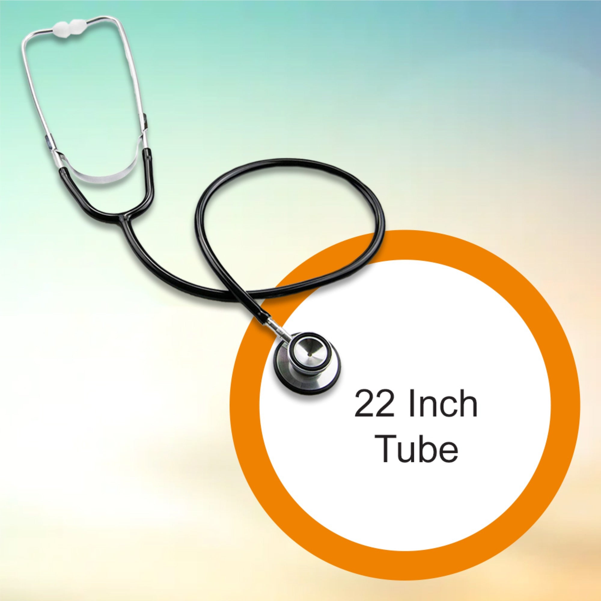 General Exam Stethoscope McKesson Black 1-Tube 22 Inch Tube Double Sided Chestpiece, Packaging Type- Each