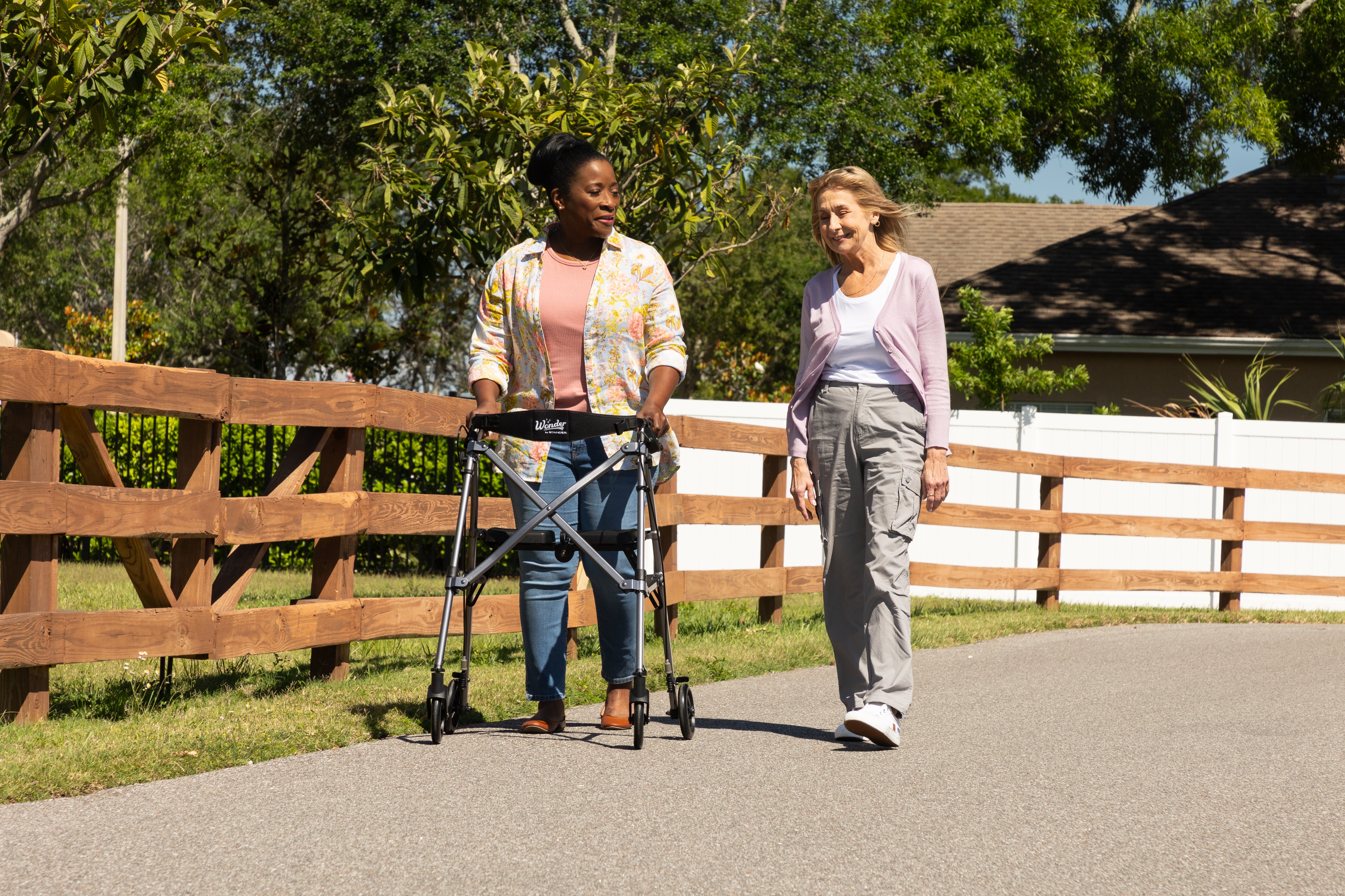 Space Saver Rollator - Black Walnut | Lightweight, Compact Design for Easy Mobility | Adjustable Height & Ergonomic Handles for Comfort and Support