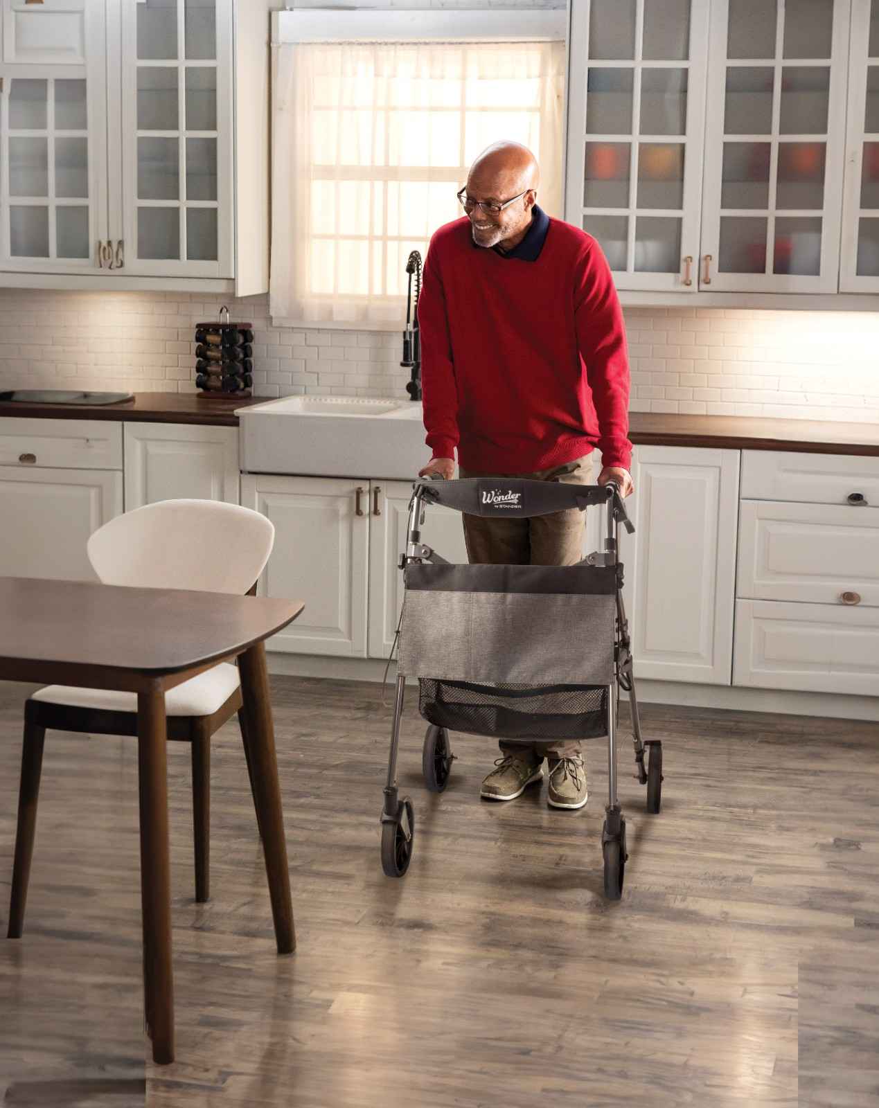 Wonder Rollator Plus with 8" Wheels - Lightweight & Durable Mobility Aid for Comfort & Stability. Ideal for Indoor & Outdoor Use. Easy to Maneuver & Fold.