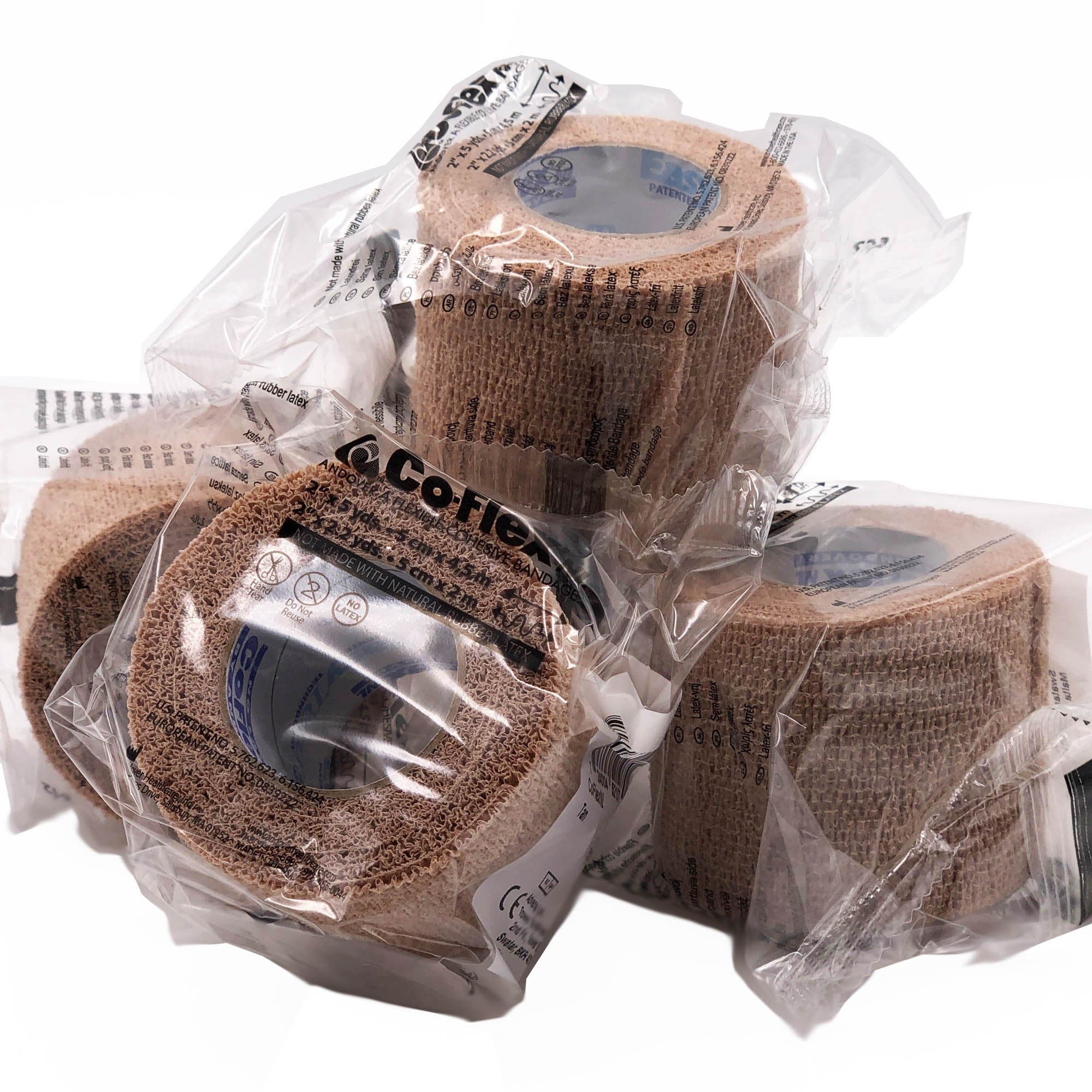 Cohesive Bandage CoFlex NL 2 Inch X 5 Yard Self-Adherent Closure Tan NonSterile 12 lbs. Tensile Strength, Packaging Type- Case