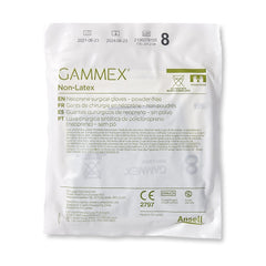 Surgical Glove GAMMEX Non-Latex Size 8 Sterile Polyisoprene Standard Cuff Length Micro-Textured Green Chemo Tested