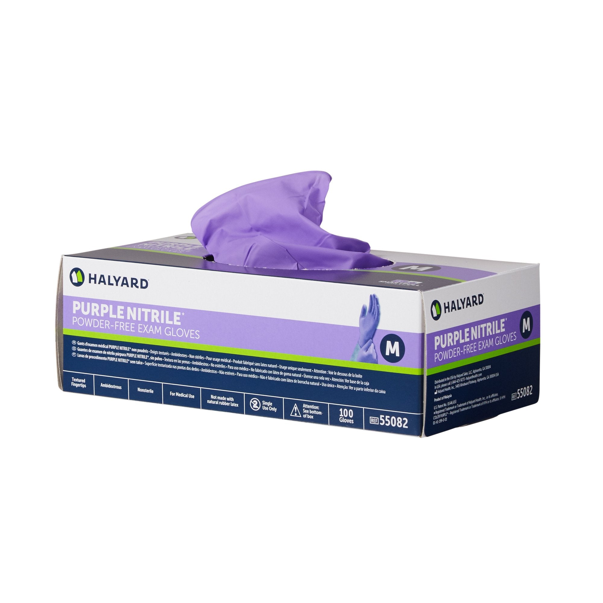 Exam Glove Purple Nitrile Medium NonSterile Nitrile Standard Cuff Length Textured Fingertips Purple Chemo Tested | 100/Box
