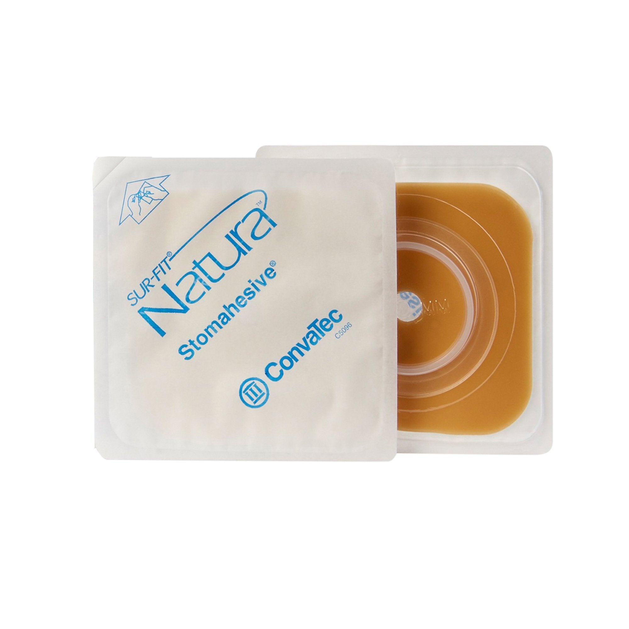 Ostomy Barrier Sur-Fit Natura Trim to Fit, Extended Wear Stomahesive Without Tape Sur-Fit Natura System Hydrocolloid 1 to 1-1/4 Inch Opening 4 X 4 Inch,Packaging Type- Box