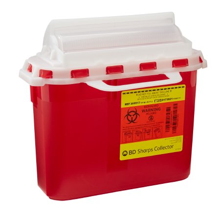 Sharps Container BD Red Base 12 H X 12 W X 4-4/5 D Inch Horizontal Entry 1.35 Gallon,Packaging Type- Each