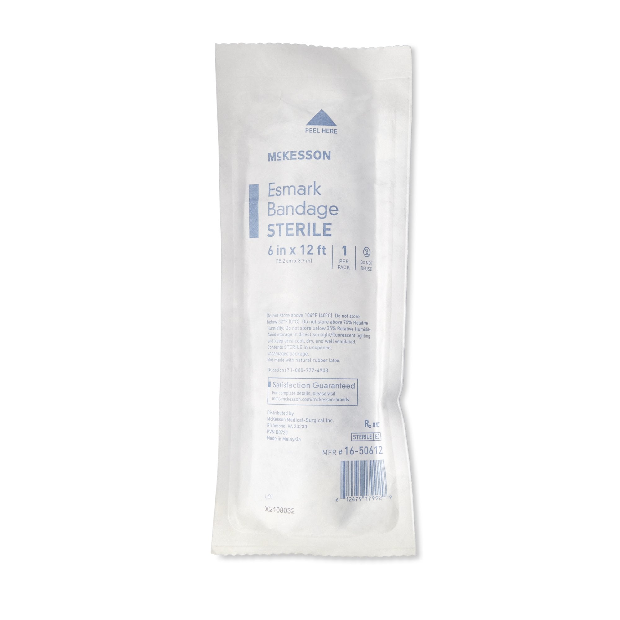 Esmark Compression Bandage McKesson 6 Inch X 4 Yard No Closure Blue Sterile High Compression,Packaging Type- Each