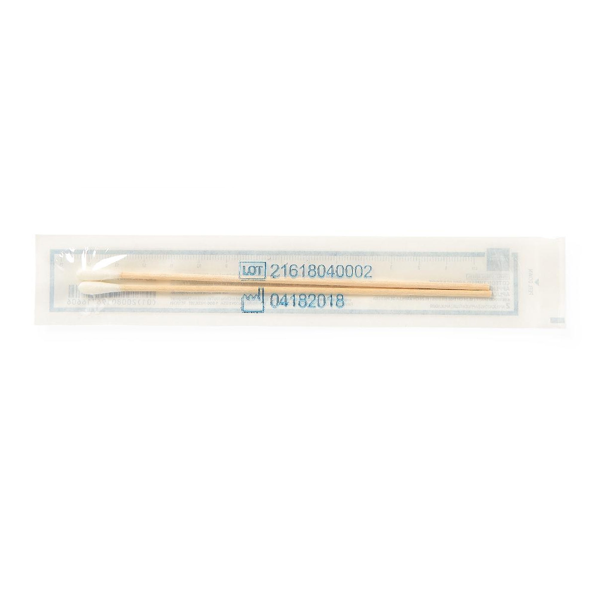 Swabstick Cotton Tip Wood Shaft 6 Inch Sterile 2 per Pack, Packaging Type- Case