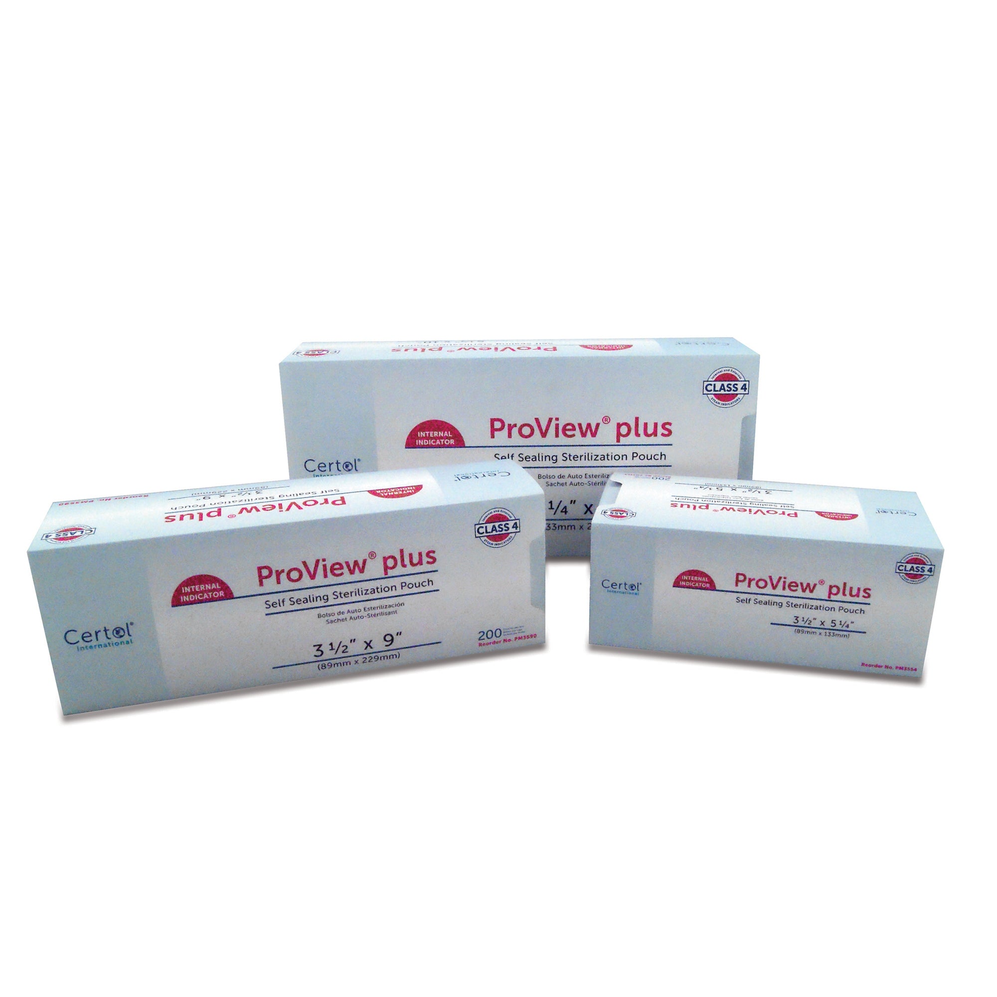Sterilization Pouch ProView plus Gas / Steam / Chemical Vapor 3-1/2 X 5-1/4 Inch Transparent / Blue Self Seal Paper / Film, Packaging Type- Case