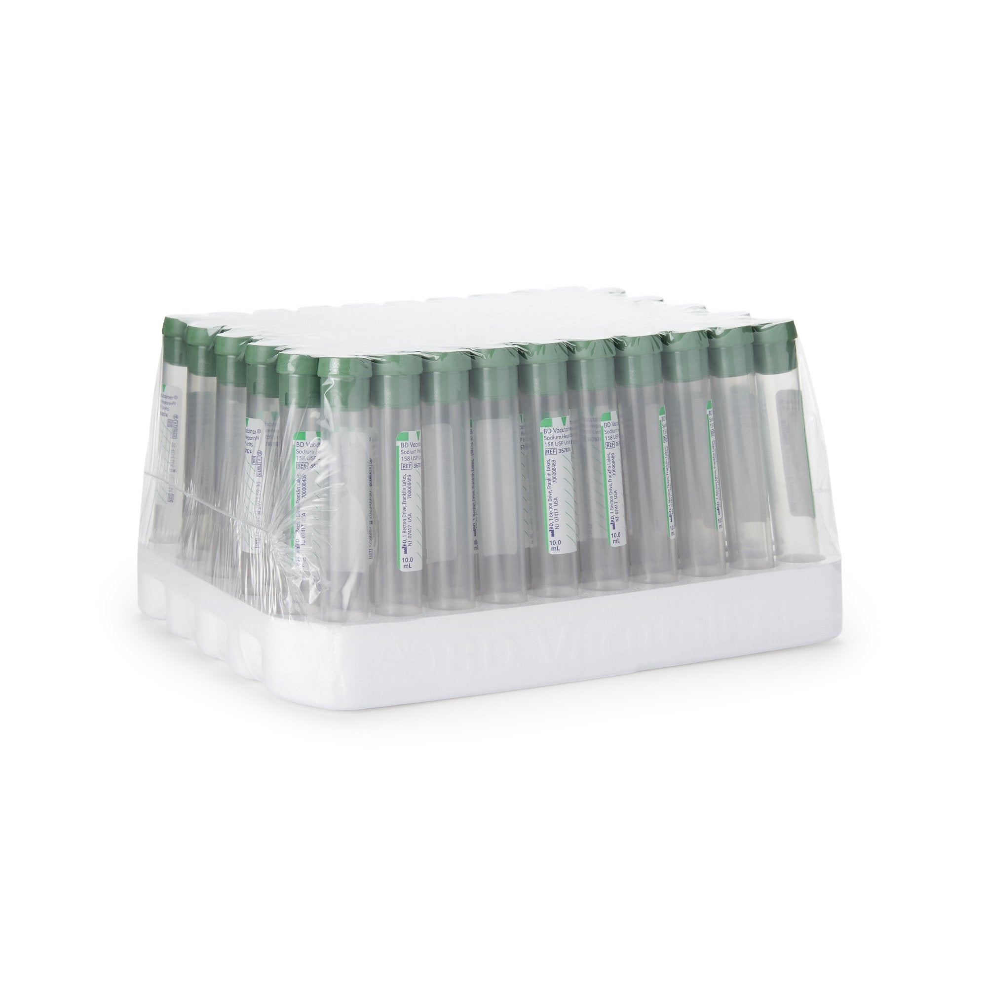 BD Vacutainer Venous Blood Collection Tube Sodium Heparin Additive 10 mL Conventional Closure Plastic Tube, Packaging Type- Case
