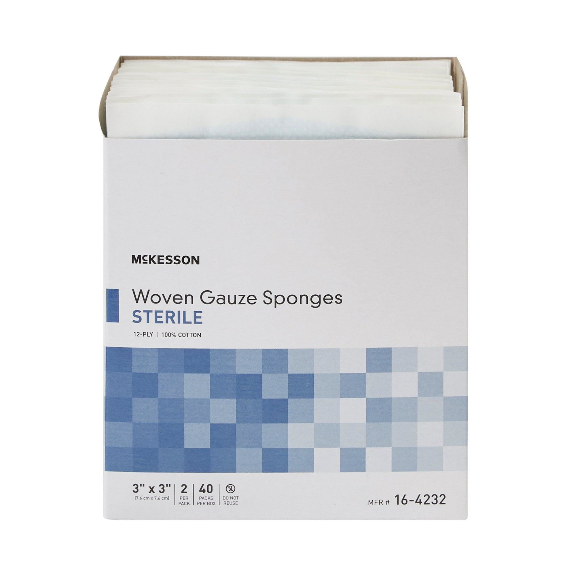 Gauze Sponge McKesson 3 X 3 Inch 12-Ply Sterile 2 per Pack,Packaging Type- Box
