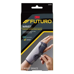 Wrist Brace Futuro Comfort Fabric / Metal Left or Right Hand Black / Gray One Size Fits Most,Packaging Type- Each