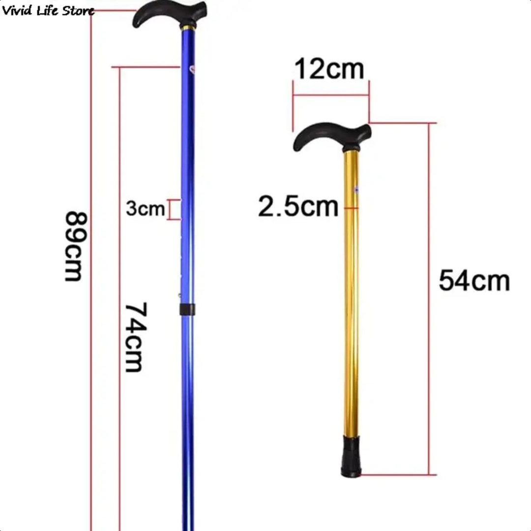 adjustable walking stick 2 section stable anti skid crutch seniors