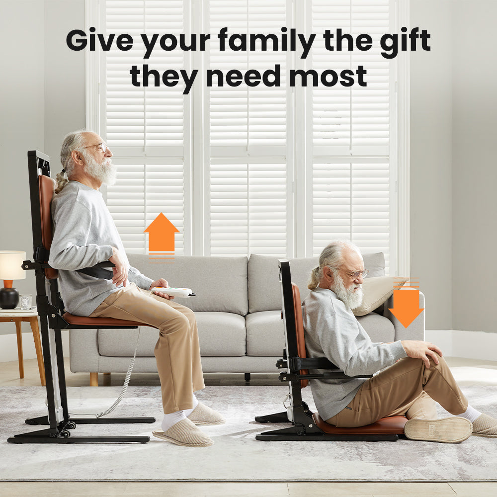 AX05 Sit-to-Stand Lift Chair-Heavy-Duty Mobility Aid for Adults & Seniors, PU Leather, Foldable & Portable, Supports 440 lbs