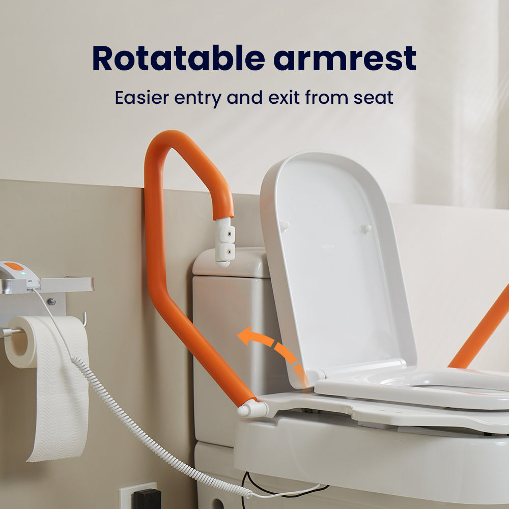 AX12 Comfort Steady Toilet Seat Lift for Seniors & Disabled - Safe, Easy Toilet Aid with 330 lbs Weight Capacity for Enhanced Independence and Comfort.