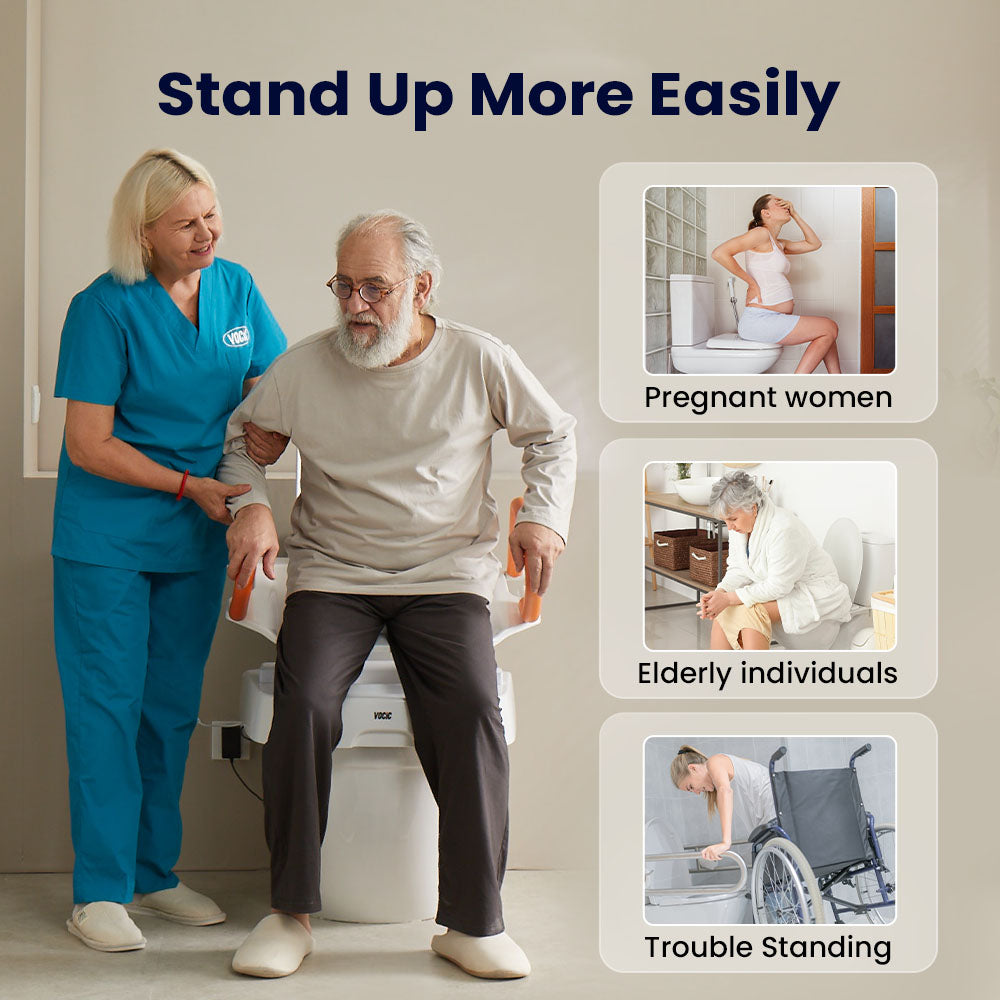 AX12 Comfort Steady Toilet Seat Lift for Seniors & Disabled - Safe, Easy Toilet Aid with 330 lbs Weight Capacity for Enhanced Independence and Comfort.
