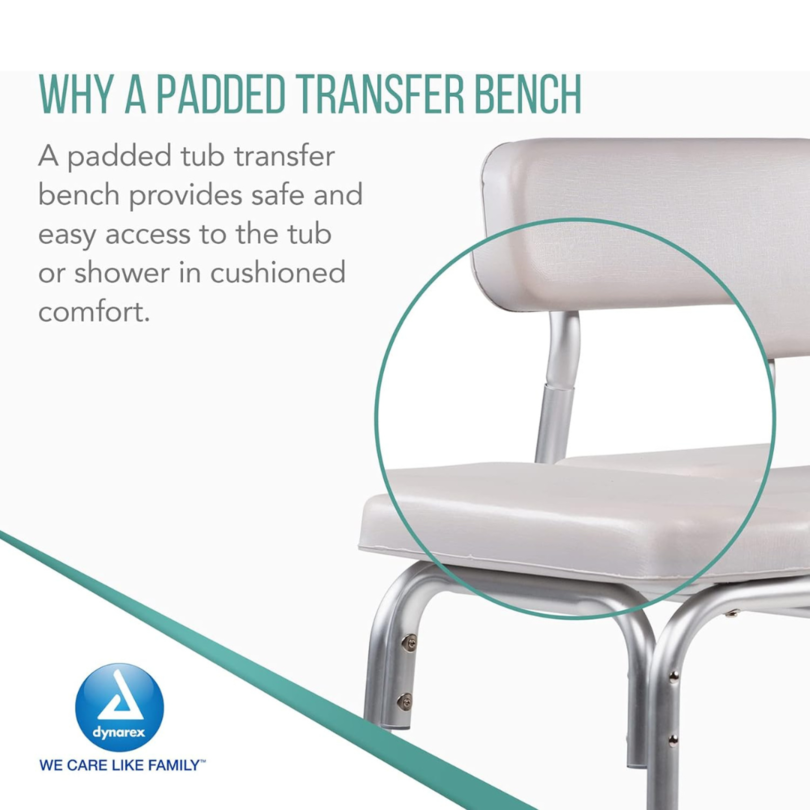 Padded Tub Transfer Bench Seat