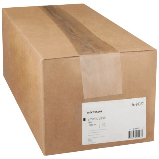 Emesis Basin Graphite 20 oz. Plastic Single Patient Use, Packaging Type- Case