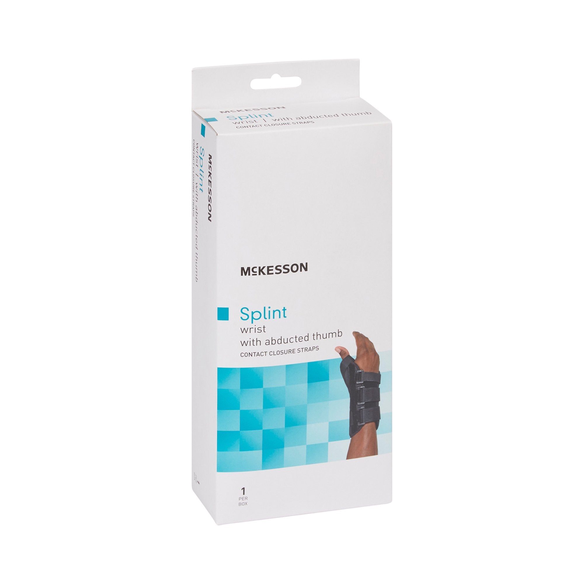Wrist Brace with Abducted Thumb McKesson Aluminum / Foam / Spandex / Plastic Left Hand Black X-Large, Packaging Type- Each
