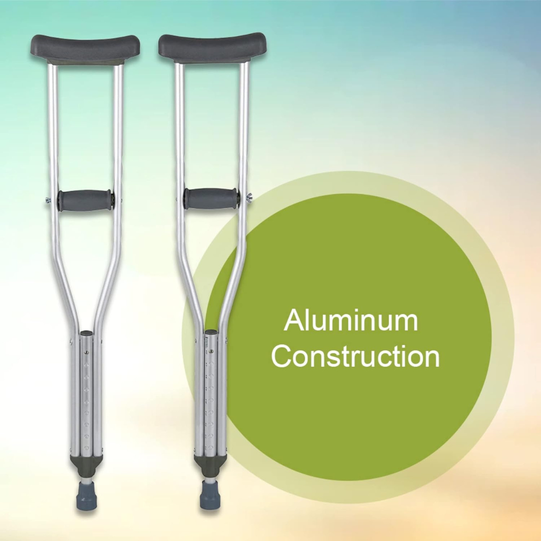 Underarm Crutches McKesson Youth 4 Foot 6 Inch to 5 Foot 2 Inch User Height Aluminum Frame 350 lbs. Weight Capacity, Packaging Type- Case