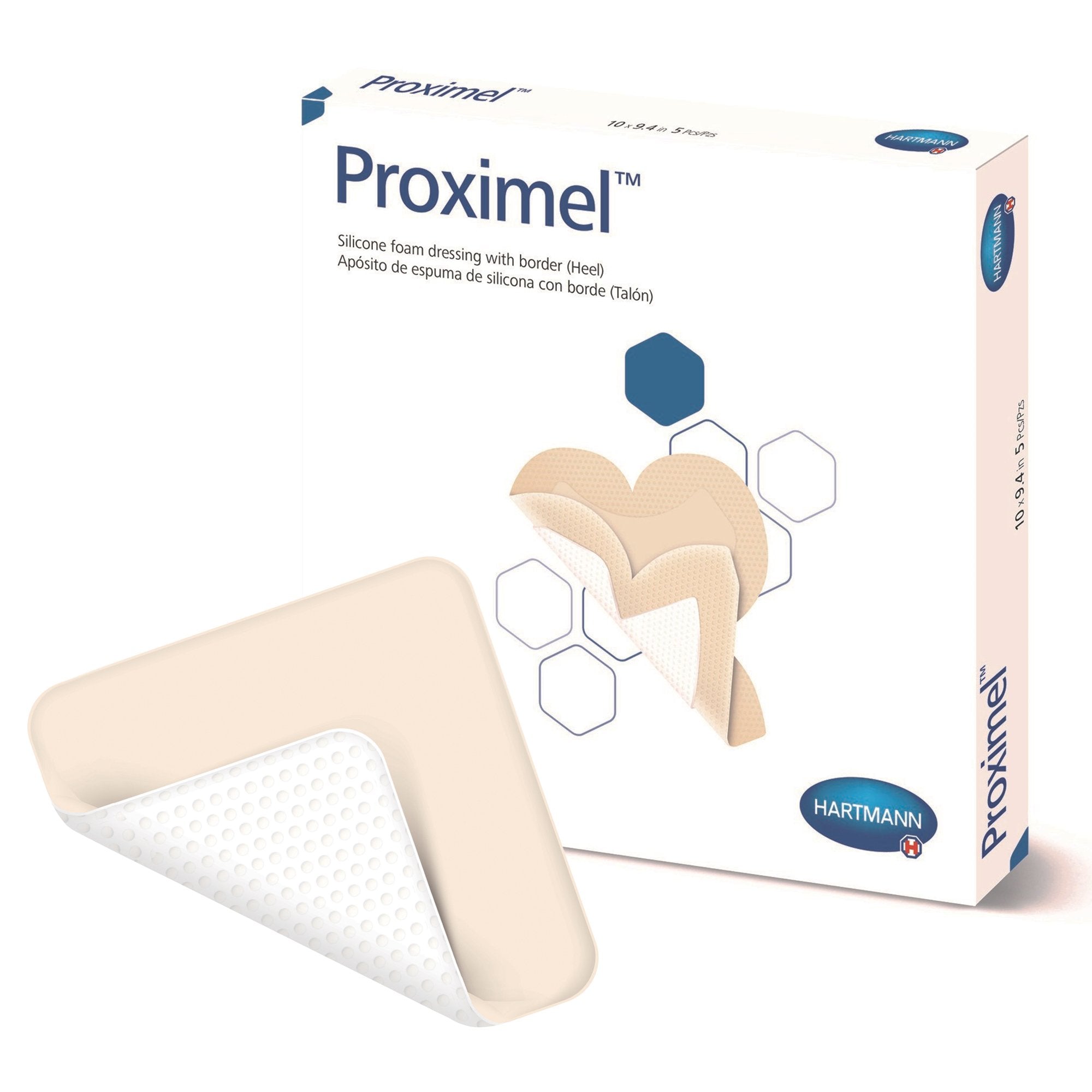 Foam Dressing Proximel 9-2/5 X 10 Inch With Border Waterproof Film Backing Silicone Adhesive Heel Sterile