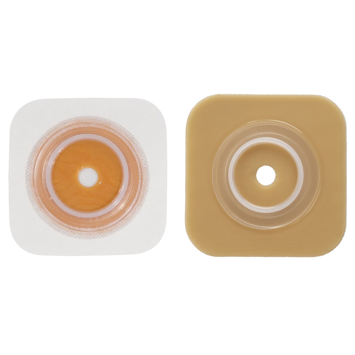Ostomy Barrier Sur-Fit Natura Trim to Fit, Standard Wear Stomahesive Without Tape 100 mm Flange Sur-Fit Natura System Hydrocolloid 70 mm | 1-7/8 to 2-1/2 Inch Opening 5 X 5 Inch · Box of 10