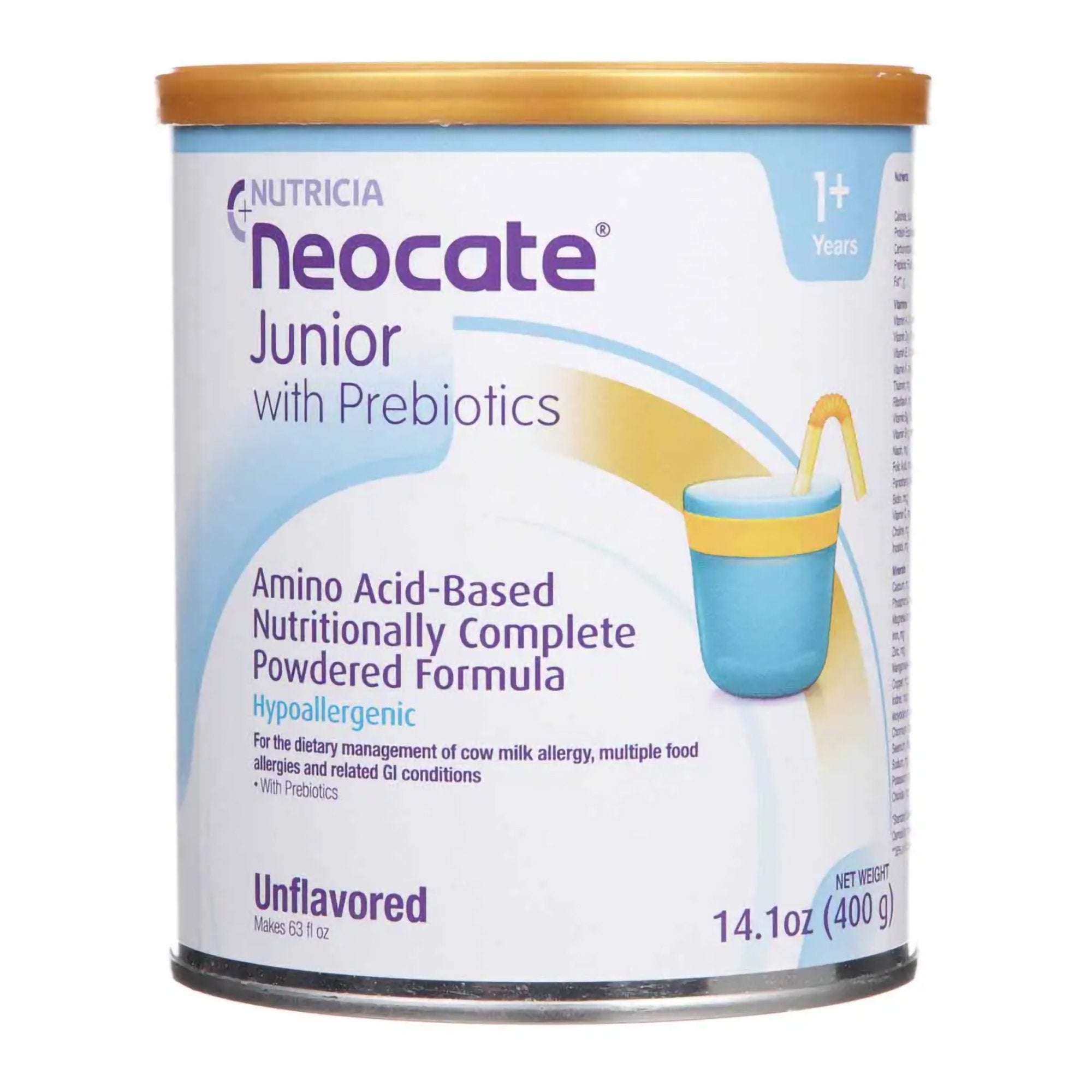 Pediatric Oral Supplement Neocate Junior Unflavored 14.1 oz. Can Powder Amino Acid Food Allergies