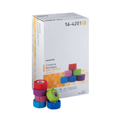 Cohesive Bandage McKesson 1 Inch X 5 Yard Self-adherent Closure Purple / Pink / Green / Light Blue / Royal Blue / Red NonSterile Standard Compression, Packaging Type- Case Default Title