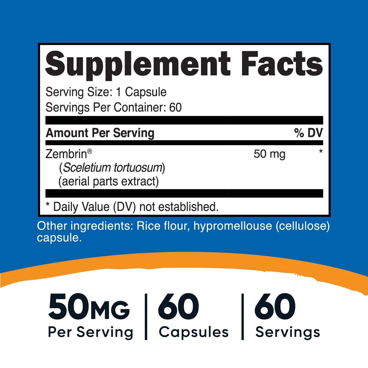 Zembrin (Sceletium Tortuosum) 60 Capsules (50Mg Each) - Vegetarian, Non GMO, Gluten-Free